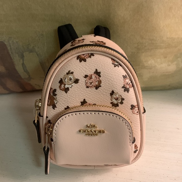 Coach Floral Mini Backpack - Bag Charm/Key Chain - Picture 2 of 9